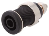 Soclu Banană 4mm 32A Negru Nichelat Panou