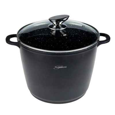 Oala cu interior marmorat Mischler Cook Platinum, 24 cm, 6.8 l, rezistanta in timp, design ecologic, economisire energie, Negru foto
