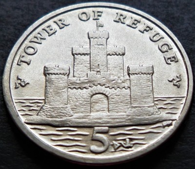 Moneda exotica 5 PENCE - ISLE OF MAN, anul 2015 * cod 2756 foto