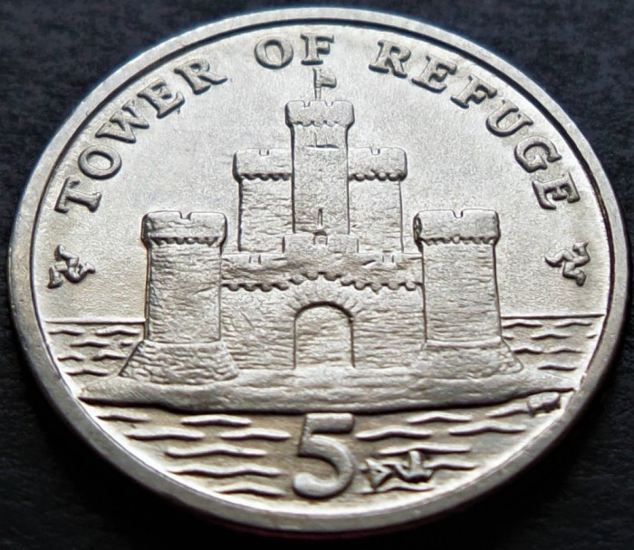 Moneda exotica 5 PENCE - ISLE OF MAN, anul 2015 * cod 2756