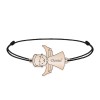 Malaikat - Bratara personalizata snur baietel ingeras din argint 925 placat cu aur roz