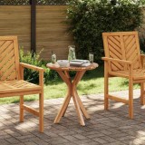 Masă Bistro Grădină vidaXL, Lemn Tec Solid, &Oslash;70x75cm, Maro, Rotundă, Exterior - Durabilă &amp; Elegantă, 4 Persoane