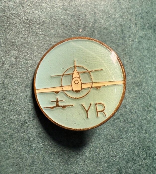 Insigna YR Aeroclub anii &#039;70-&#039;80 varianta albastru deschis