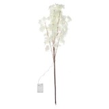 Ramuri decorative cu flori artificiale albe si LED, 135 cm, set 2 bucati, CMCLASS