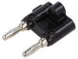 Adaptor negru 15A banană 4mm x2, MDP mufă x2 5m&Omega;