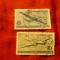 2 Timbre DDR 1956 Aviatie , val. 10 si 15 pf stampilate