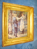 5643-Aplica Foto Artistica Toulouse Lautrec cu rama aurie lemn.