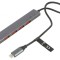 Hub USB cu 4 porturi USB A, port USB C și mufă USB C, cablu gri 0,25m