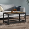 VidaXL Măsuță de cafea, maro &icirc;nchis &amp; negru, 90x45x45 cm, MDF și fier 286082