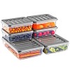 Set GinzaMaison Freshbox pentru pastrare si depozitare alimente, 6 Cutii cu capac (4X600 ml, 2X1200 ml), Alb Transparent, Capac Gri