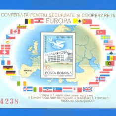 ROMANIA 1983. LP 1086. C.S.C.E. MADRID. Colita nedantelata.