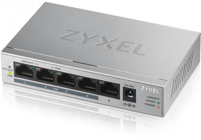 Zyxel gs1005-hp 5port poe desktop switch