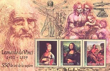 MOLDOVA 2002, Leonardo da Vinci, pictura, Arta, serie neuzata, MNH