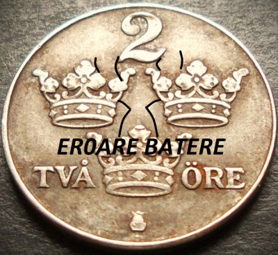 Moneda istorica 2 ORE - SUEDIA, anul 1943 * cod 2205 B = EXCELENTA FIER ERORI foto