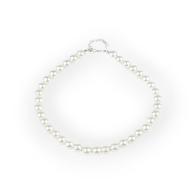 Colier din perle de sticla Crisalida, lungime 43 cm, Crem sidefat foto