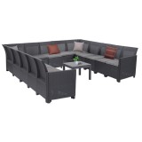 Canapea de colț Claire XVII cu 13 locuri și masă Orlando