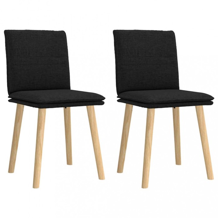 vidaXL Scaune de bucătărie, 2 buc. negru, textil