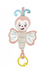 Jucarie din plus cu vibratii pentru bebelusi Fluture, 6 luni+, BabyJem (Culoare: Roz)