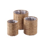Cumpara ieftin Set 3 ghivece flori fibre naturale maro II 20 x 25 cm, 25 x 29 cm, 30 x 33 cm