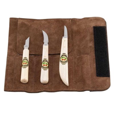Set de cutite pentru sculptura in lemn Kirschen 3307000, 3 piese foto