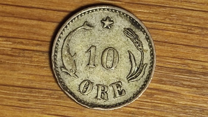 Danemarca - moneda de colectie rara - 10 ore 1897 - Christian IX - superba!