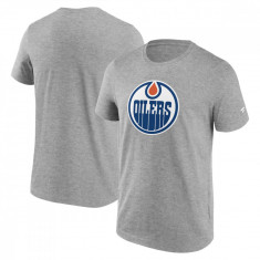 Edmonton Oilers tricou de bărbați Primary Logo Graphic Sport Gray Heather - XL