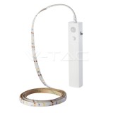 Banda LED 2835 2.4W 1m 4000K cu senzor de miscare si alimentare baterii 4x AAA V-TAC, Vtac