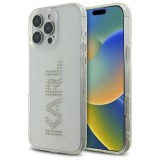Husa iPhone 16 Pro Max Karl Lagerfeld IML Rhinestones, transparent, Logo, KLHCP16XHKLSTDCT