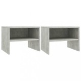 Gossi noptiere, 2 buc., gri beton, 40 x 30 x 30 cm, pal