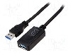 Cablu USB A mufa, USB A soclu, cu amplificator, USB 3.0, lungime 5m, {{Culoare izola&amp;amp;#355;ie}}, DIGITUS - DA-73104 foto