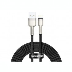 Cablu Alimentare si Date Baseus Cafule Metal Fast Charging USB la Lightning Iphone 2.4A braided 2m Negru foto