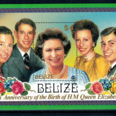 Belize 1986 - Regina Elisabeta II, aniv. 60 ani, colita neuzata