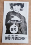 C9 39 - 1973 - Calendare de buzunar - reclama loto - pronosport
