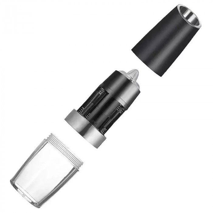 1 x Rasnita electrica pentru sare sau piper, cu lumina LED, Gonga&reg; Negru