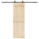 VidaXL Set feronerie pentru uși glisante, negru, 213 cm, oțel