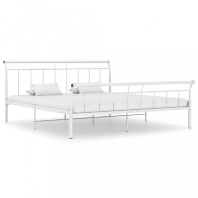 Cadru de pat, alb, 160x200 cm, metal foto