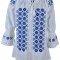 Bluza tip ie dama B23, alb cocos/albastru , marimea 2XL