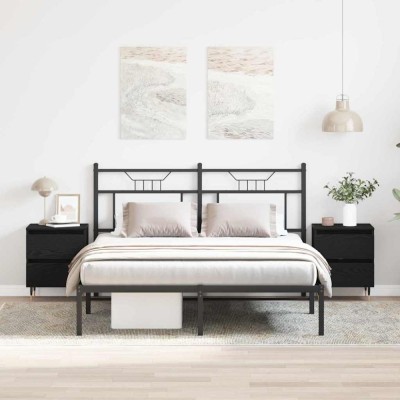 vidaXL Dulap de noapte cu sertar 2 pcs Stejar negru 40 x 35 x 50 cm 863467 foto
