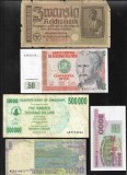 Set 5 bancnote de prin lume adunate (cele din imagini) #440, Europa