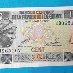 Bancnota Africa Guinea 100 Francs serie JO865167 - UNC - Superba