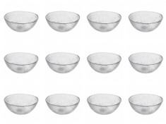Set boluri, 12 piese, 350 ml, Sticla, Transparent natur