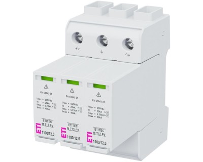 Descarcator T1+T2 3P 1100V 12.5kA fara semnalizare Eti 002440511 foto