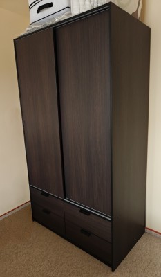 Dulap IKEA cu 2 uși glisante și 4 sertare 120x61x202 cm, stare excelentă foto