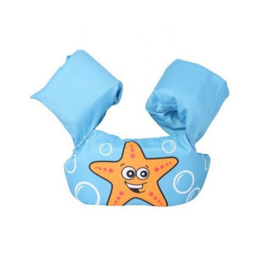 Vesta de salvare pentru copii cu aripioare de inot, Flippy, Albastru, Model stea de mare foto