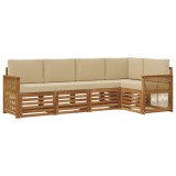 vidaXL Set canapea sectională cu pernă 4 pcs natural 3384359