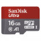 Card de memorie SanDisk, HC UHS-I class10 Micro-SD, 16 GB, Negru