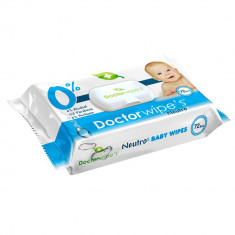 Servetele Umede DOCTOR WIPE'S Neutro Baby Wipes, 72 Buc/Pachet, cu Glicerina, Servetele Umede Bebelusi cu Glicerina, Servetele Umede pentru Copii, Ser