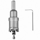 Cumpara ieftin Carota din otel carbura de tungsten pentru metal si lemn, cu burghiu pentru centrare, diametru 20 mm, lungime 100 mm, argintie