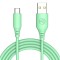 Cablu silicon Tellur USB to Type-C, 3A, 1m, verde