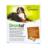 Cumpara ieftin Drontal Dog Flavour XL, antiparazitar intern pentru caini de talie mare, 2 tablete